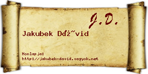 Jakubek Dávid névjegykártya