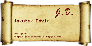 Jakubek Dávid névjegykártya