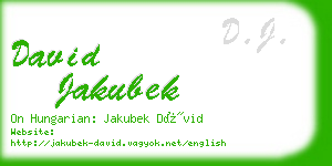 david jakubek business card